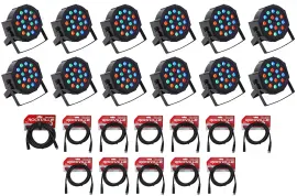 Светодиодный прибор Rockville RockPAR50 LED RGB Compact с кабелем (12 штук)