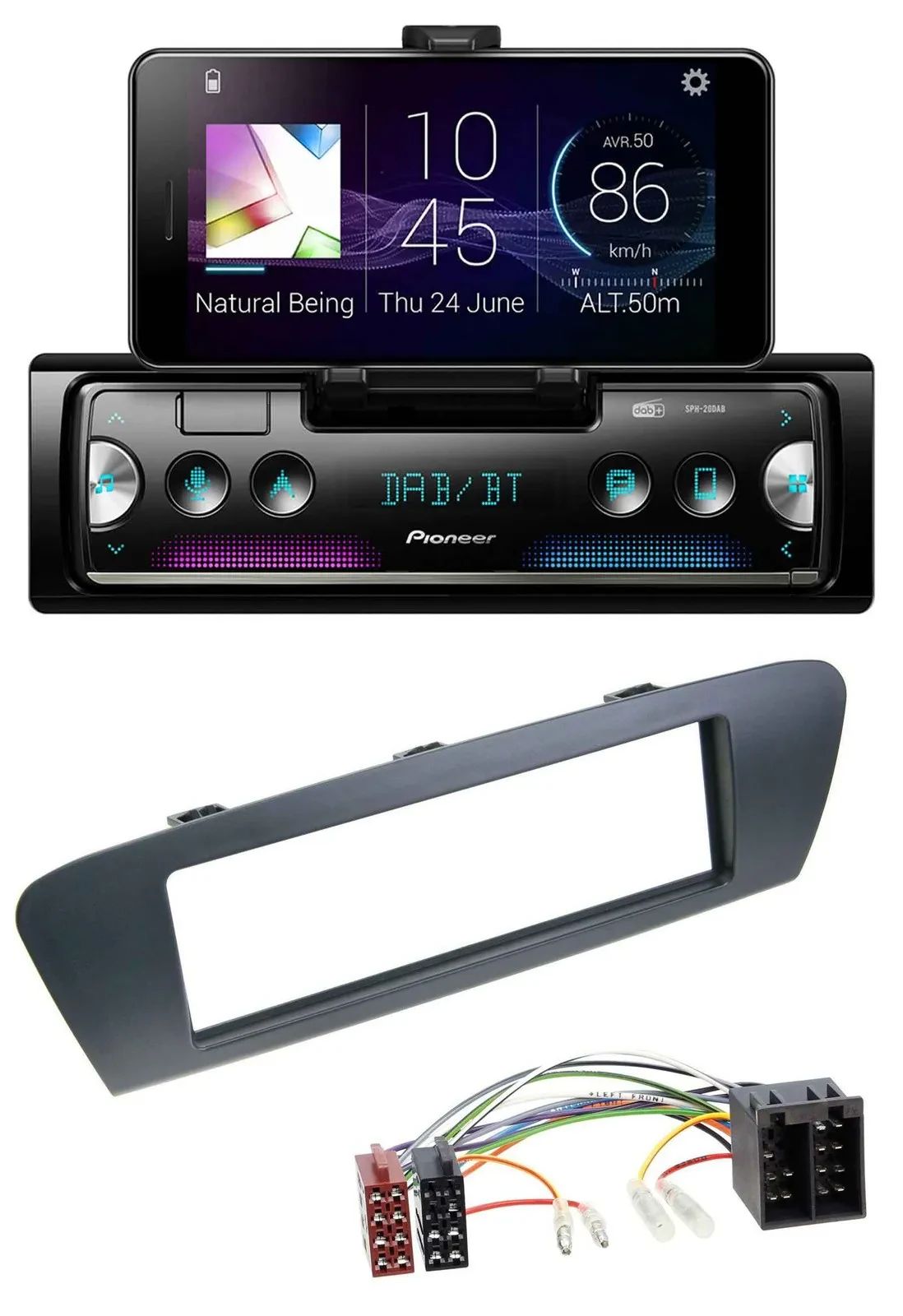 Pioneer USB MP3 Bluetooth DAB Autoradio für Renault Scenic (ab 09) - grau