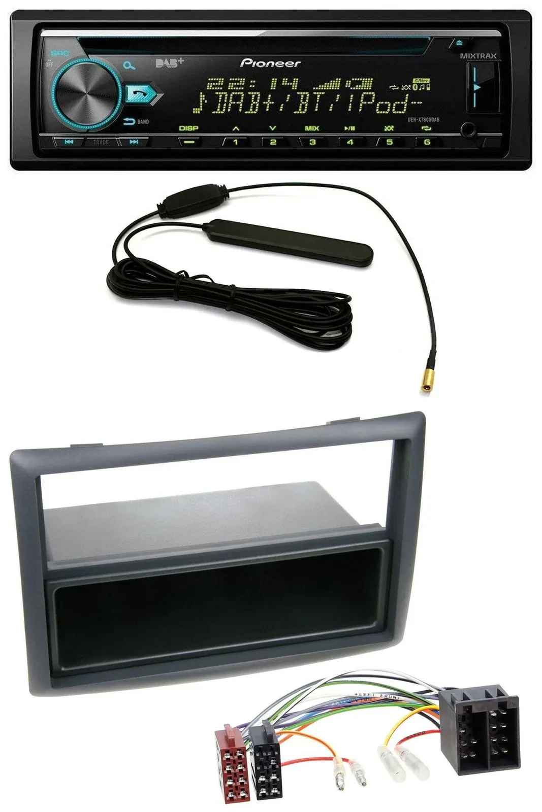 Автомагнитола Pioneer CD/MP3/AUX/DAB/USB для Renault Megane/Scenic (с 2007), черная