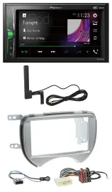 Pioneer MP3 DAB AUX 2DIN Bluetooth Autoradio für Nissan Micra 2010-2013 silber