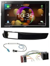 JVC DAB MP3 2DIN Bluetooth USB Autoradio für Alfa Giulietta schwarz glänzend pia