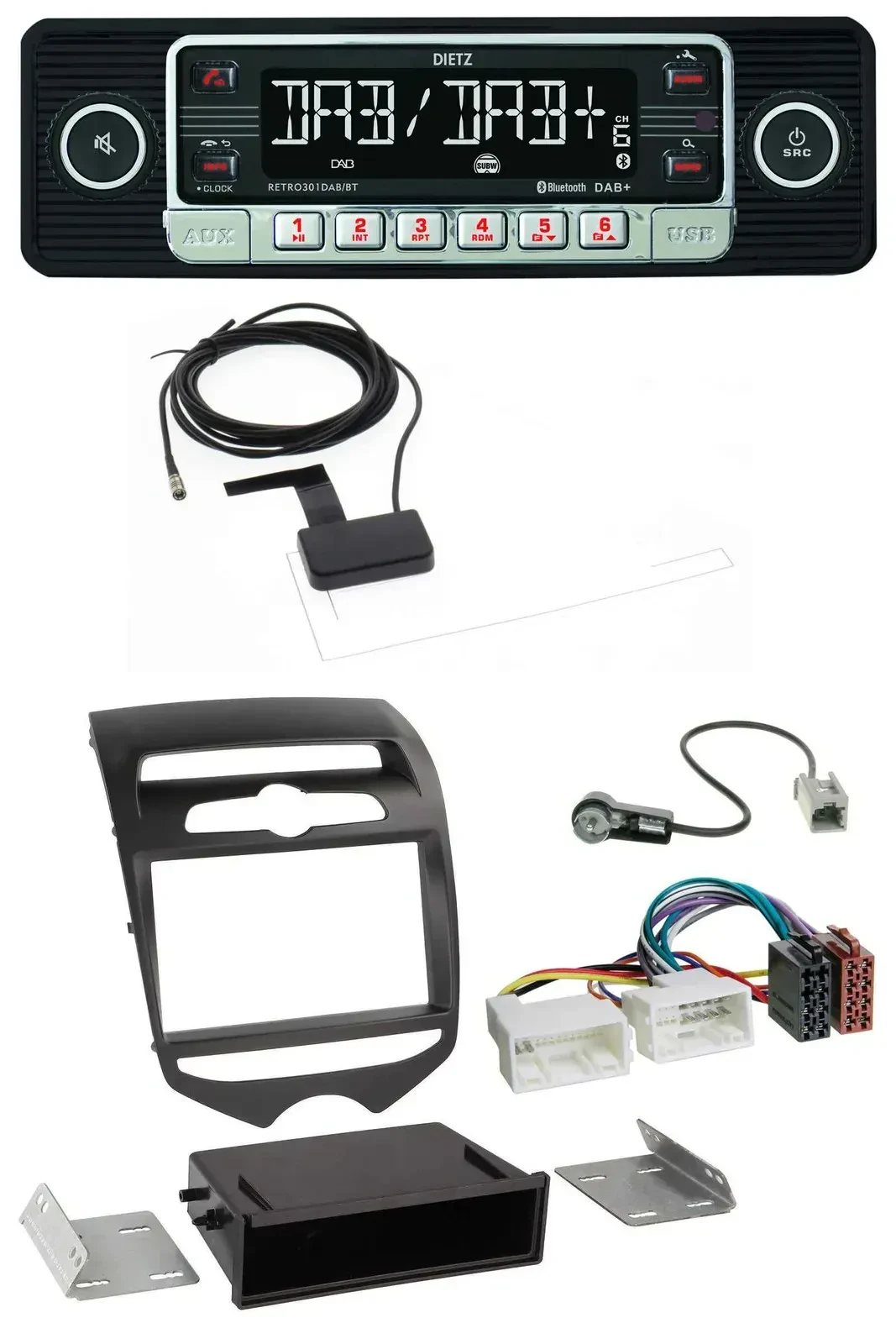 Dietz DAB Bluetooth USB MP3 Autoradio für Hyundai ix20 (ab 10) man. Klima