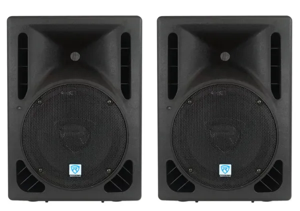 (2) Rockville RPG10BT 10" Powered DJ PA Speakers BlueTooth, USB, SD - 1200w