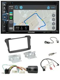 Автомагнитола Alpine 2DIN, DAB, TMC, Bluetooth, USB, навигация, для Hyundai i40 VF (с 2011), совместима с кнопками на руле