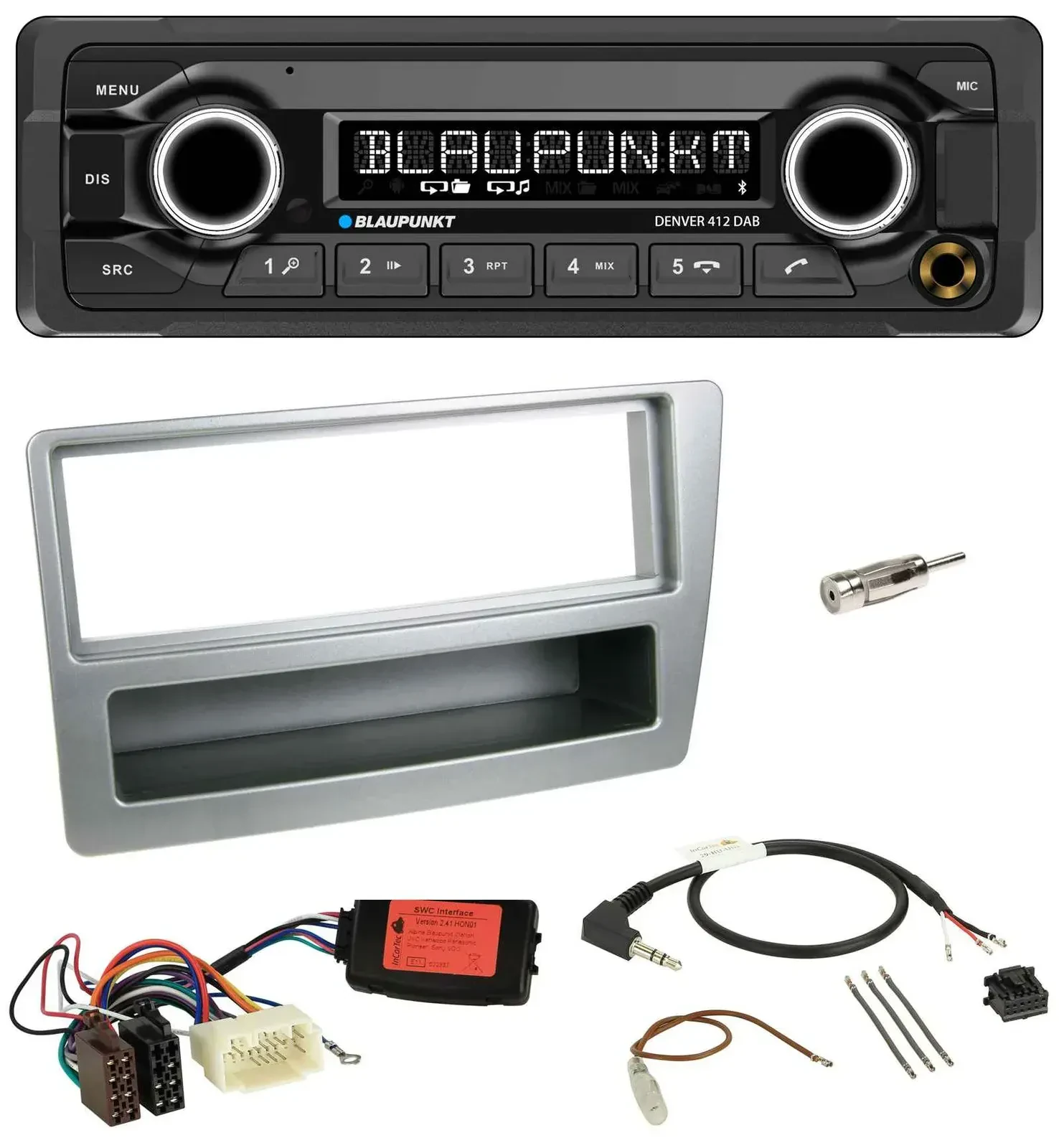 Blaupunkt Bluetooth DAB Lenkrad USB Autoradio für Honda Civic 2004-2006 silber