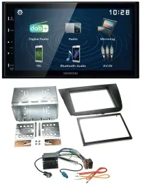 Автомагнитола Kenwood 2DIN Bluetooth MP3 USB DAB для Seat Leon 2005–2009 черная