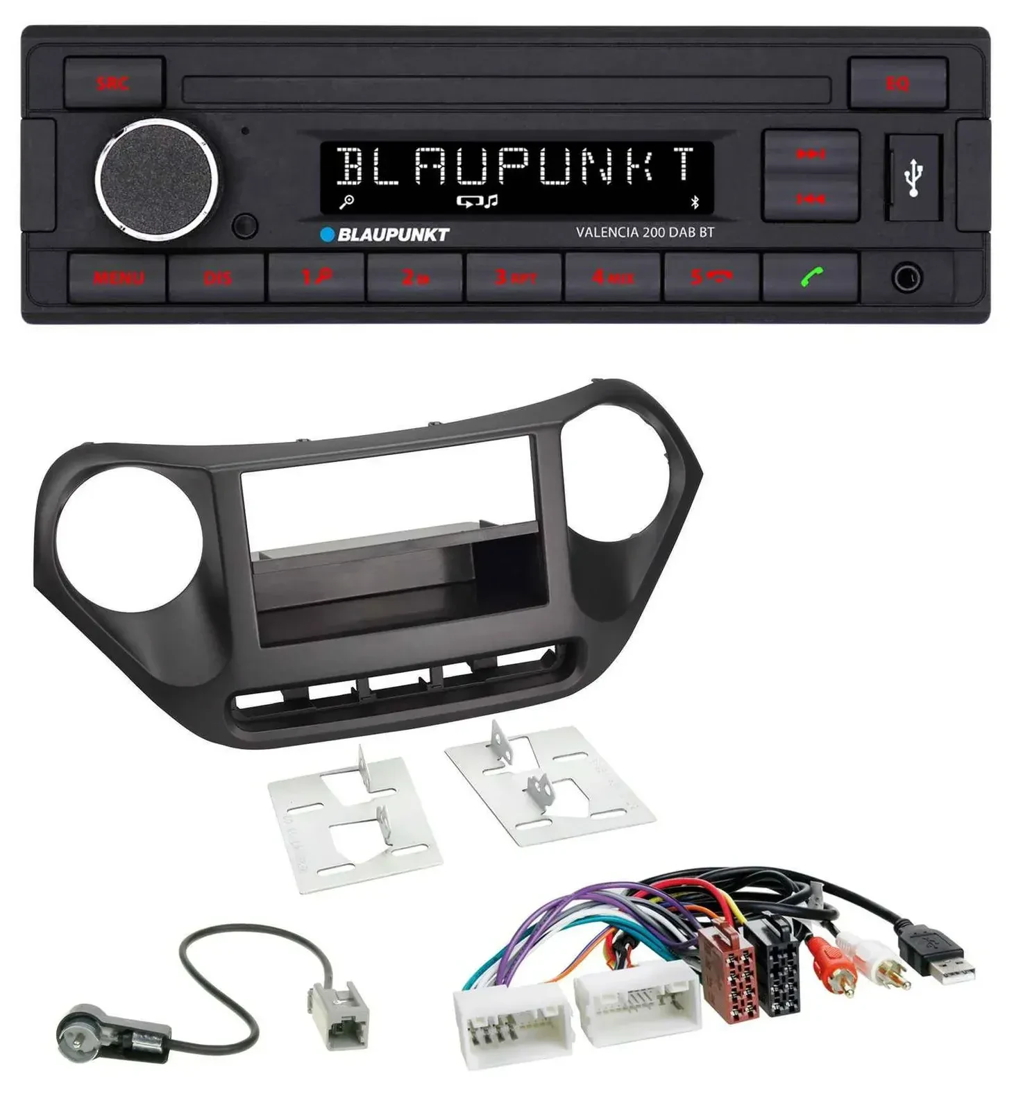 Blaupunkt DAB MP3 Bluetooth USB Autoradio für Hyundai i10 (ab 2013) AUX USB