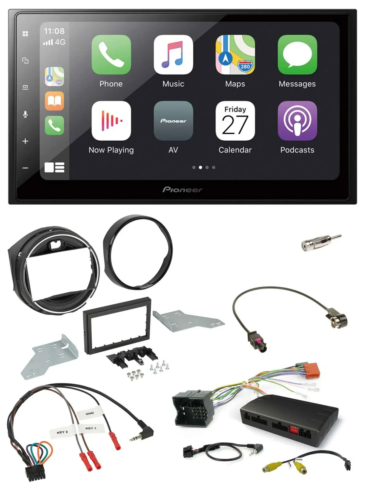 Pioneer Lenkrad Bluetooth DAB 2DIN USB Autoradio für BMW Mini F55/F56 2013-2016