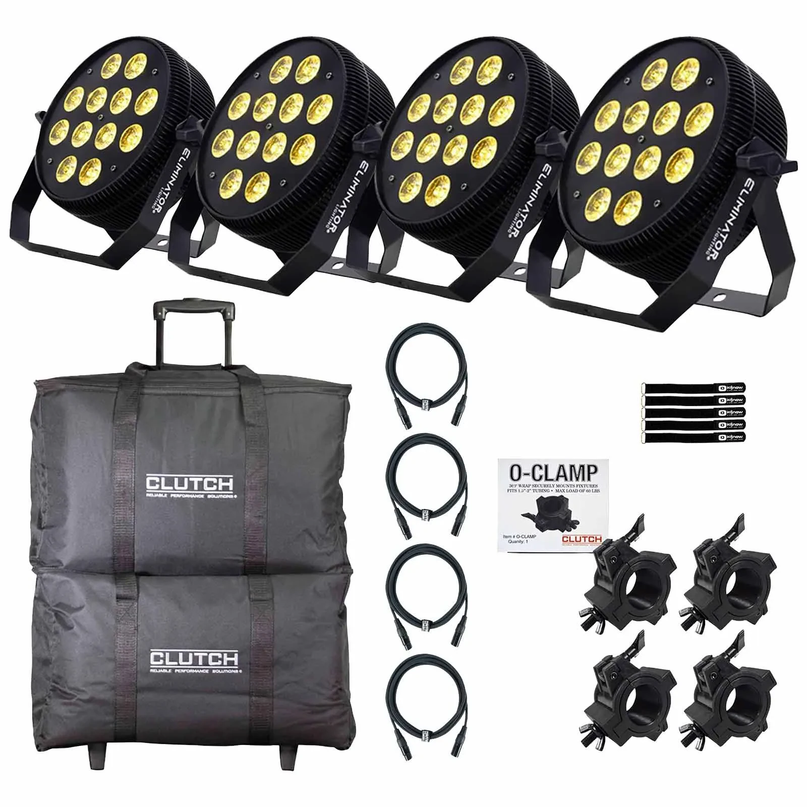 Прожектор Eliminator Lighting LP HEX 12 PLUS LED PAR, 12x18W RGBWA+UV (набор, 4 шт.)