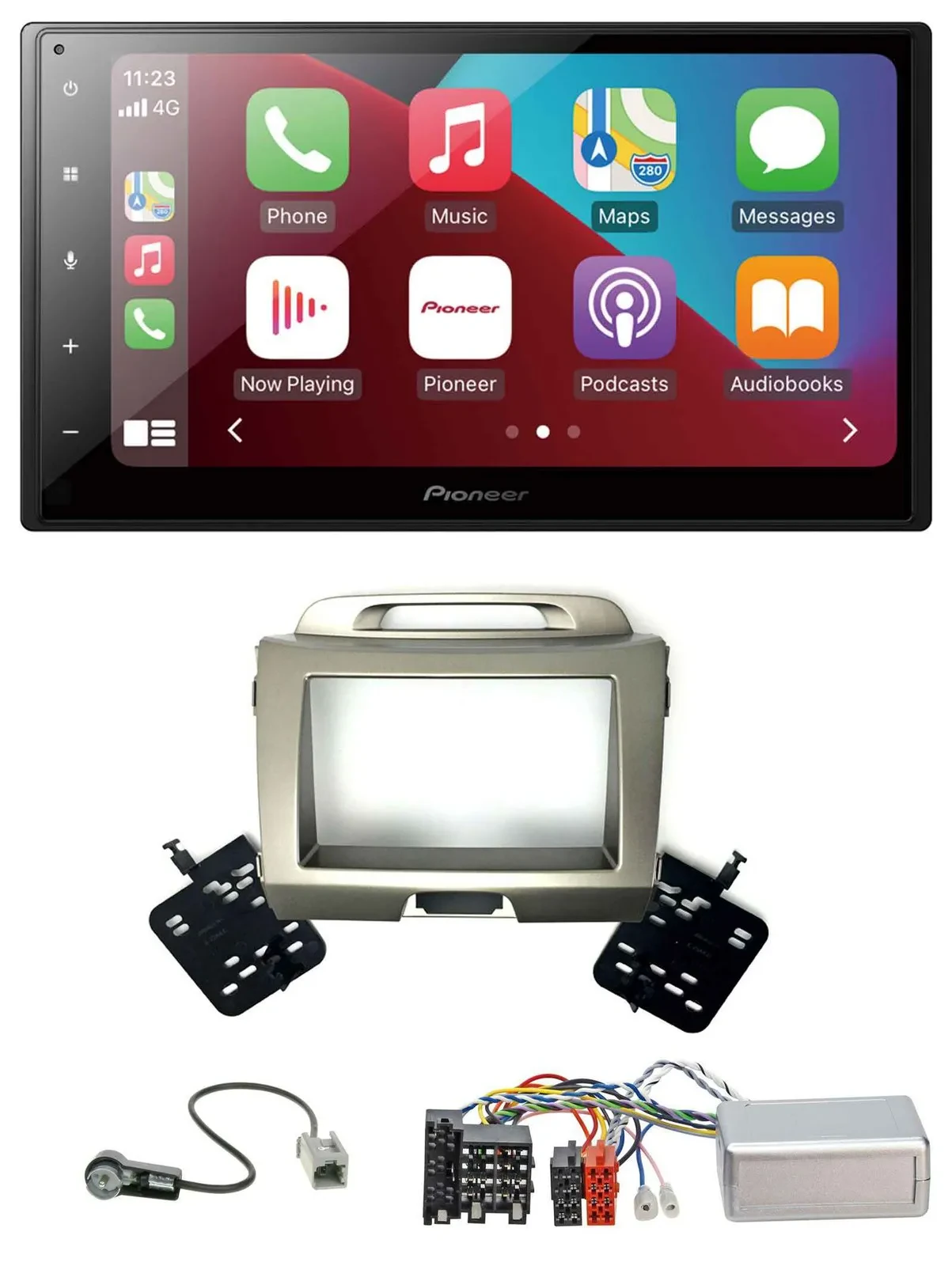 Автомагнитола для Kia Sportage 3 (2010–2015) Pioneer 2DIN, DAB, Bluetooth, USB, поддержка управления на руле