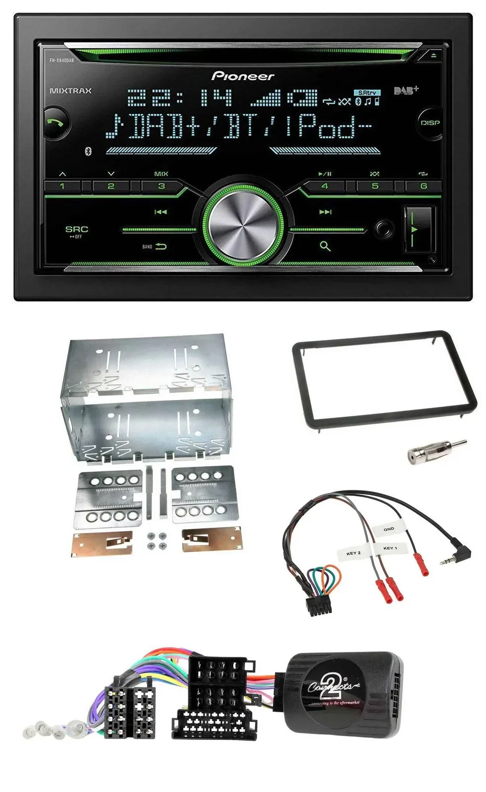 Pioneer Bluetooth Lenkrad DAB 2DIN USB CD Autoradio für Alfa Romeo 159 Brera Spi