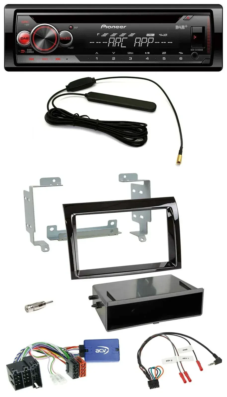 Автомагнитола Pioneer CD/USB DAB MP3 для Fiat Ducato (2008–2011) черный (piano black) с поддержкой кнопок на руле