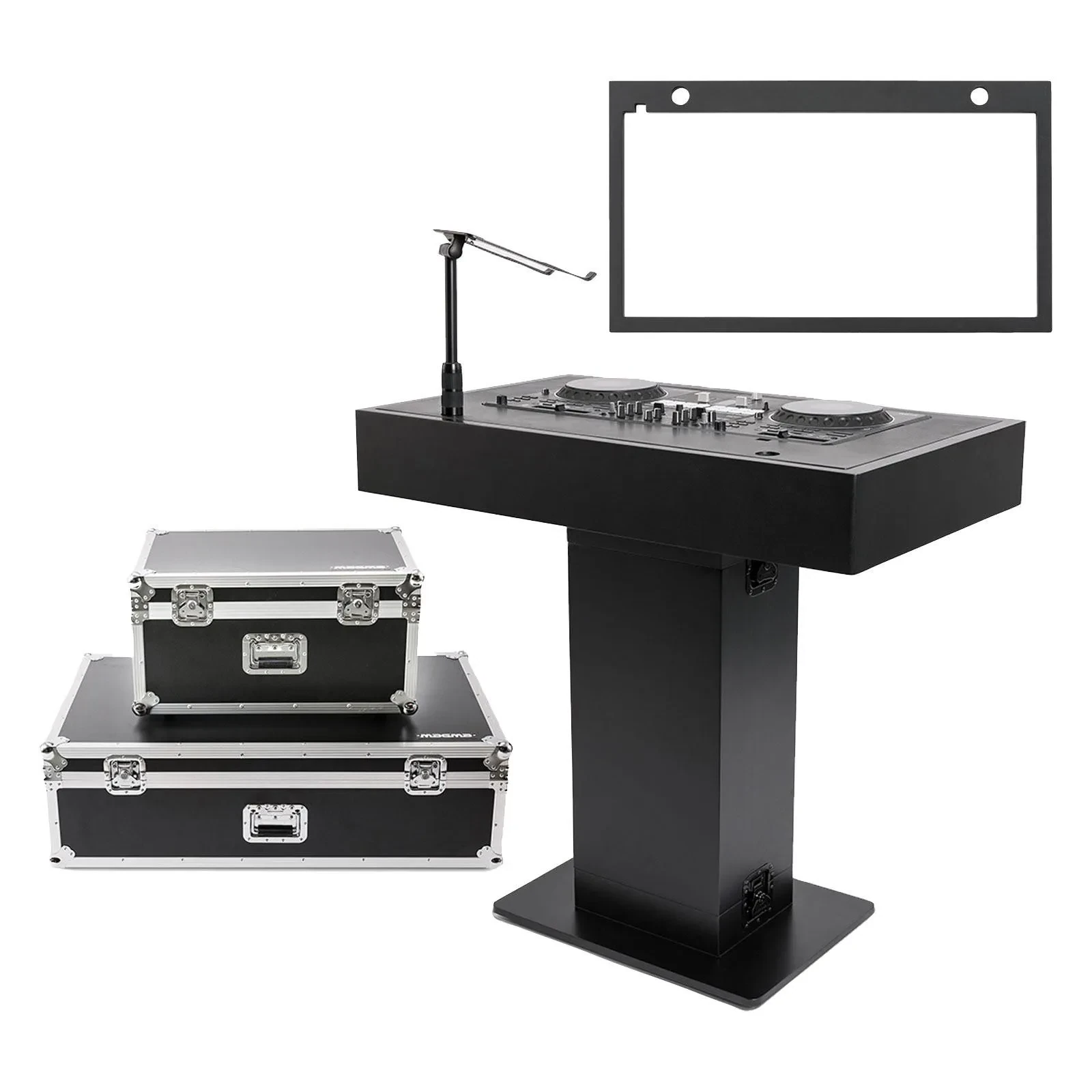 Magma MGA50000 Black DJ Podium with AlphaTheta XDJ-AZ Faceplate Pack