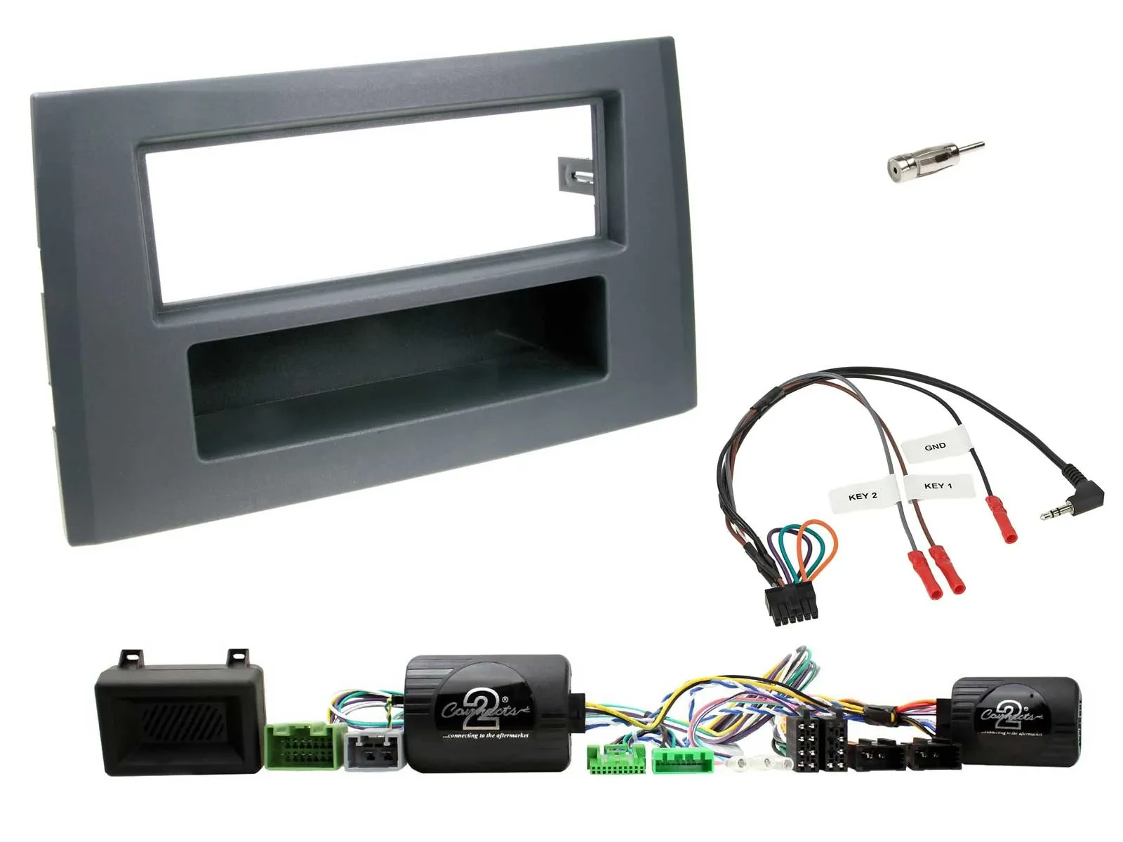 Einbauset Lenkradadapter DIN Autoradio für Volvo XC 90 2004-2014 anthrazit
