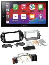 Pioneer DAB USB MP3 Bluetooth 2DIN Autoradio für Fiat 500 bis 2012 glänzend schw