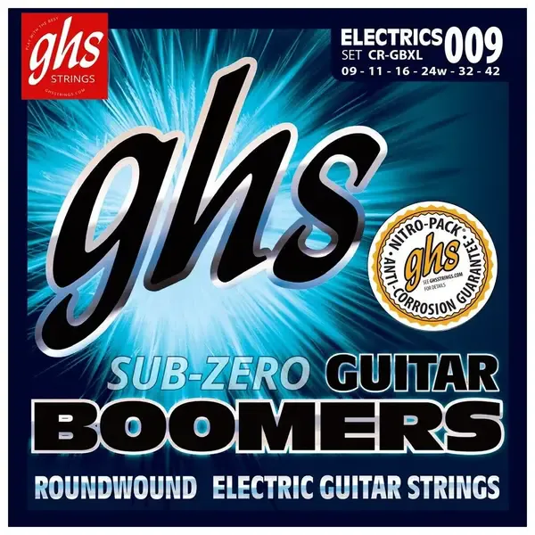 Струны для электрогитары GHS Strings CR-GBXL Sub-Zero Boomers 9-42