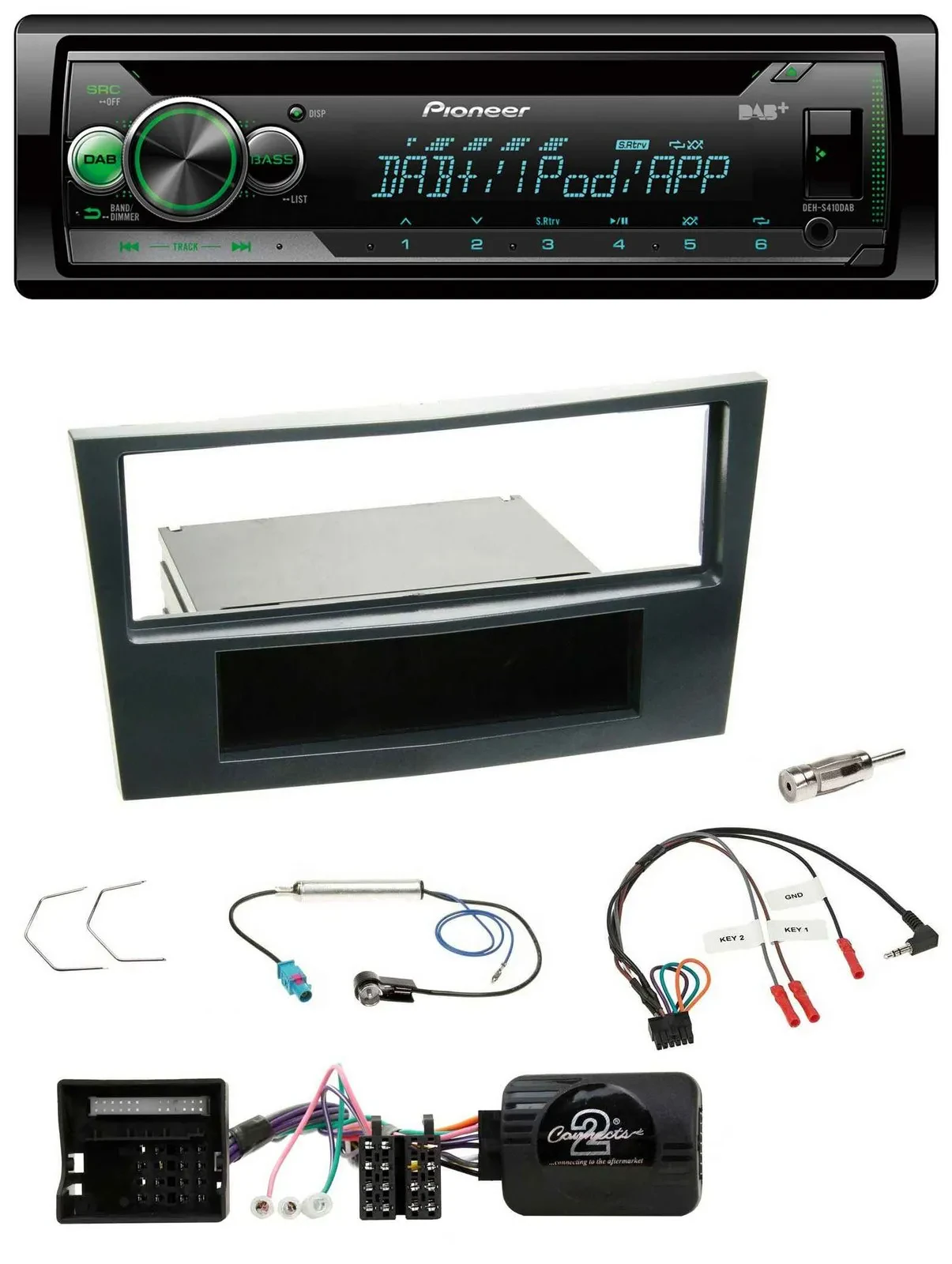 Автомагнитола Pioneer CD/USB/MP3, DAB, для Opel Corsa D (2006–2008), черный Stealth