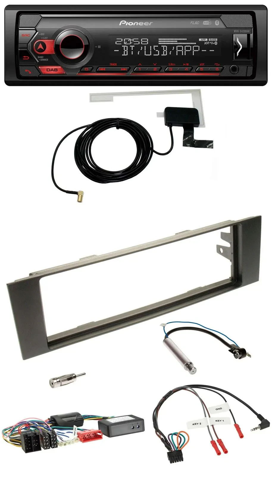 Pioneer DAB USB Lenkrad Bluetooth Autoradio für Audi A3 03-06 Teilsystemadapter