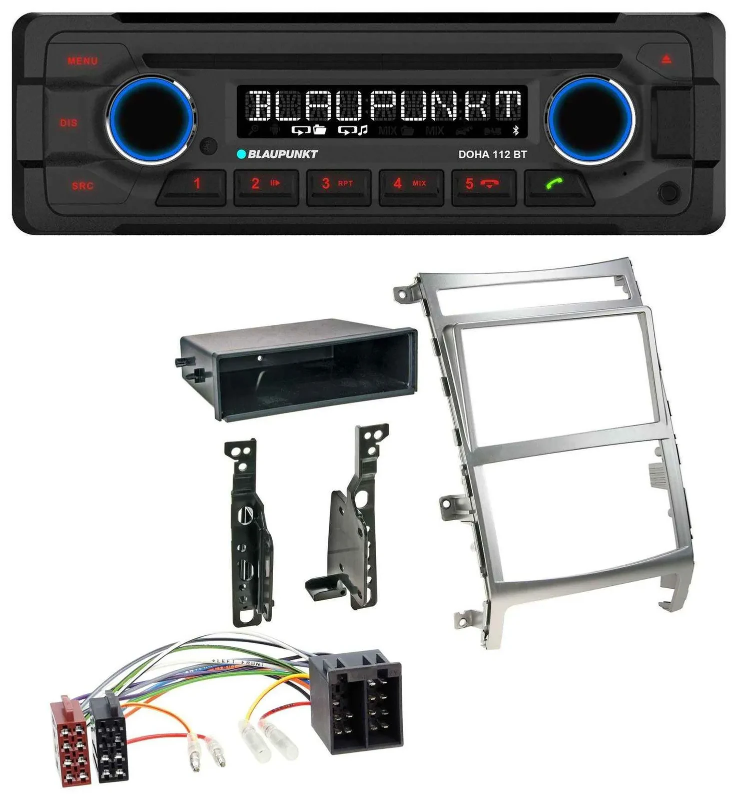 Blaupunkt AUX MP3 CD Bluetooth USB Autoradio für Hyundai ix55 (2009-2012) silber