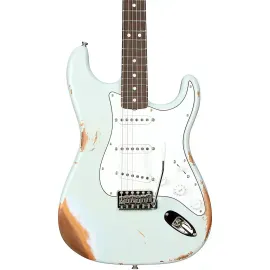 Fender CS LE 1965 Stratocaster Heavy Relic w/ CC HW Guitar Faded/Aged Sonic Blue