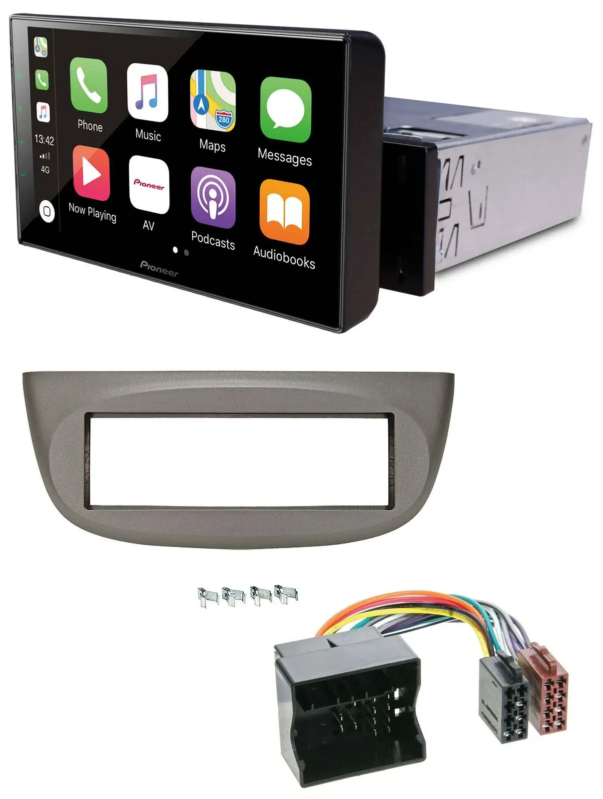 Pioneer Bluetooth MP3 DAB USB Autoradio für Renault Twingo 07-14 beige-grau