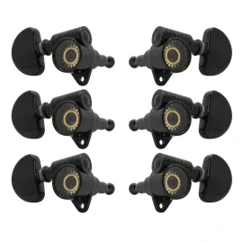 GROVER 102SVBC Skeleton View Rotomatics - Guitar Machine Heads, 3 + 3 - Black Ch