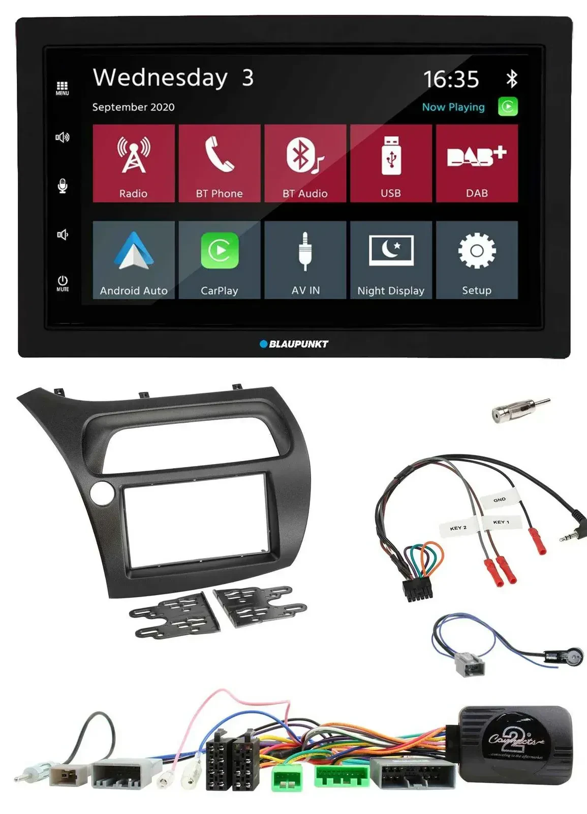 Blaupunkt DAB Bluetooth USB Lenkrad 2DIN Autoradio für Honda Civic 2006-2012