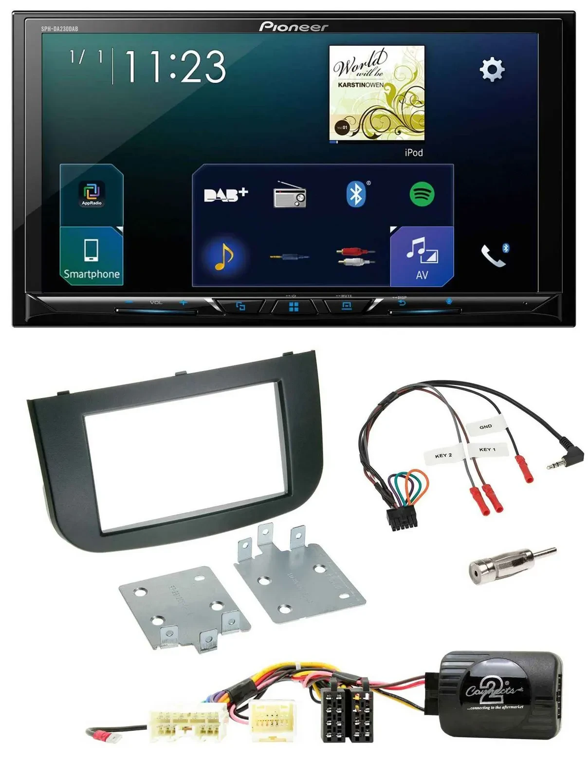 Автомагнитола для Mitsubishi Colt (2008–2020) Pioneer 2DIN, DAB, Bluetooth, USB