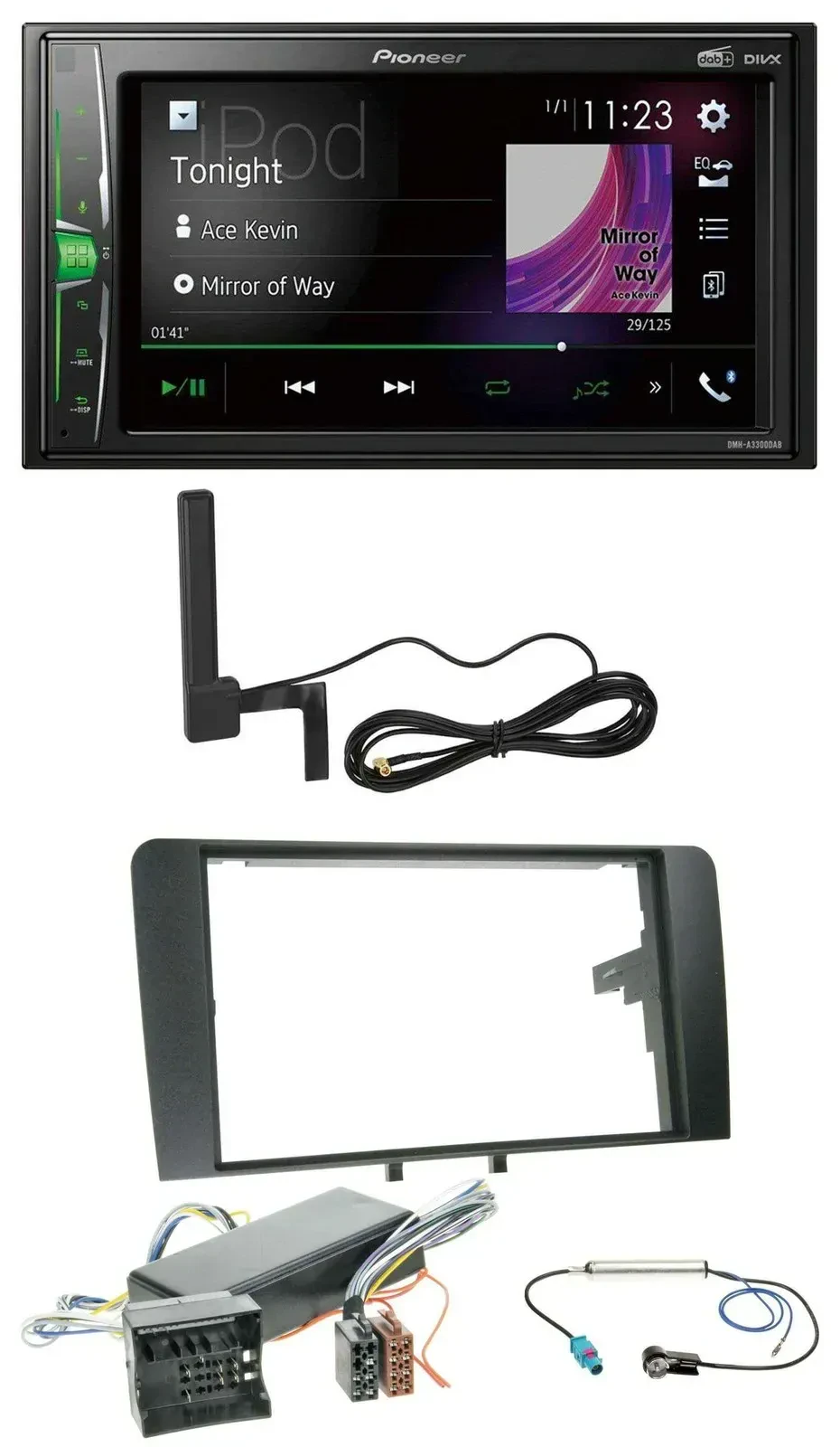 Pioneer MP3 DAB AUX 2DIN Bluetooth Autoradio für Audi A3 8P 06-12 Bose Aktivsyst