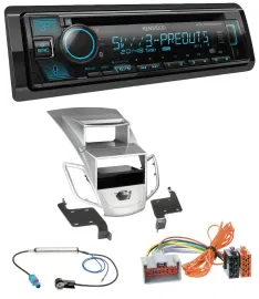 Автомагнитола для Ford Fiesta (2008–2010) Kenwood Bluetooth USB CD/MP3 DAB серебристая
