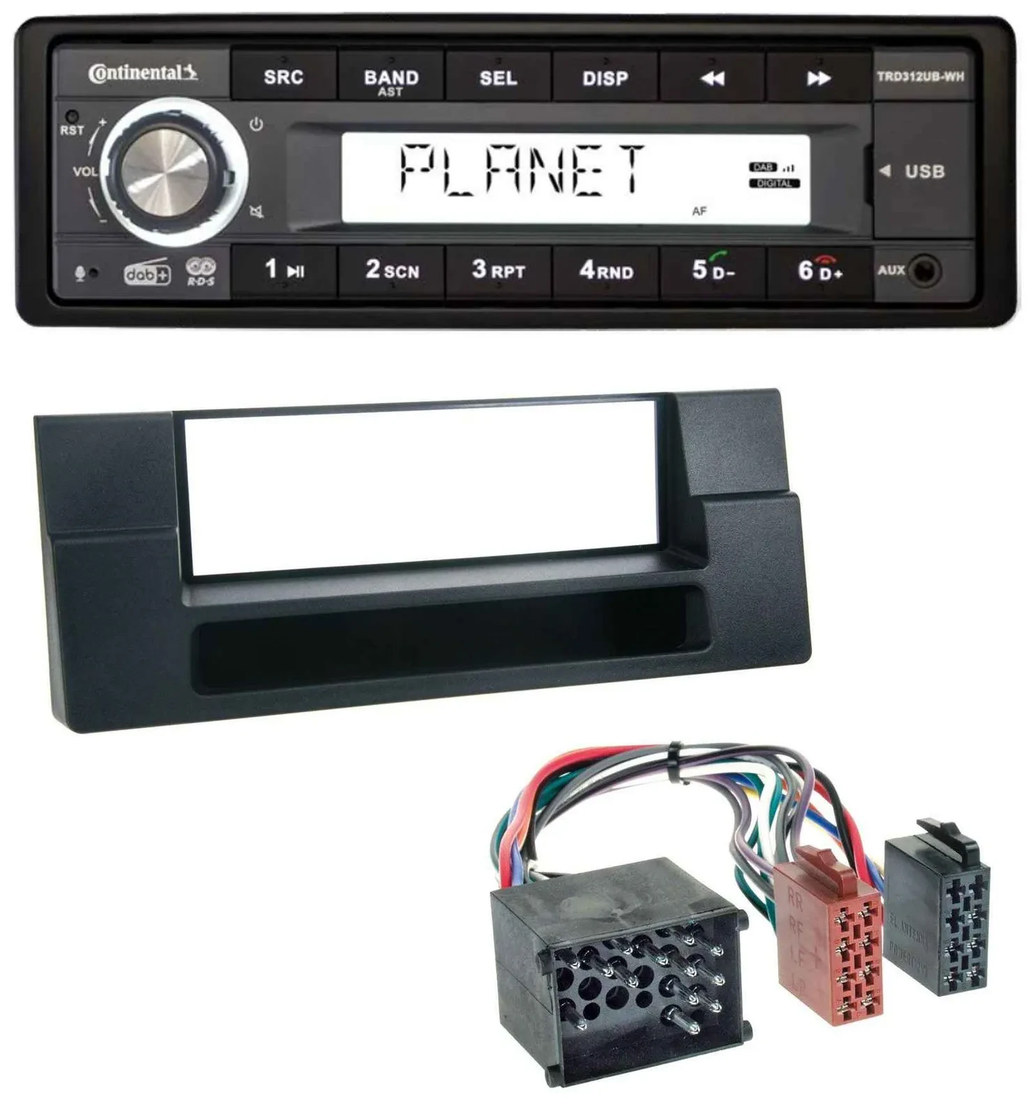 Continental USB 1DIN AUX DAB MP3 Autoradio für BMW X5 E53 5er E39 Rundpin Ablage