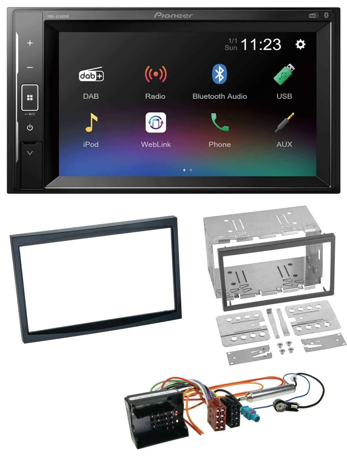 Pioneer DAB MP3 2DIN Bluetooth USB Autoradio für Peugeot 207 307 Expert Partner