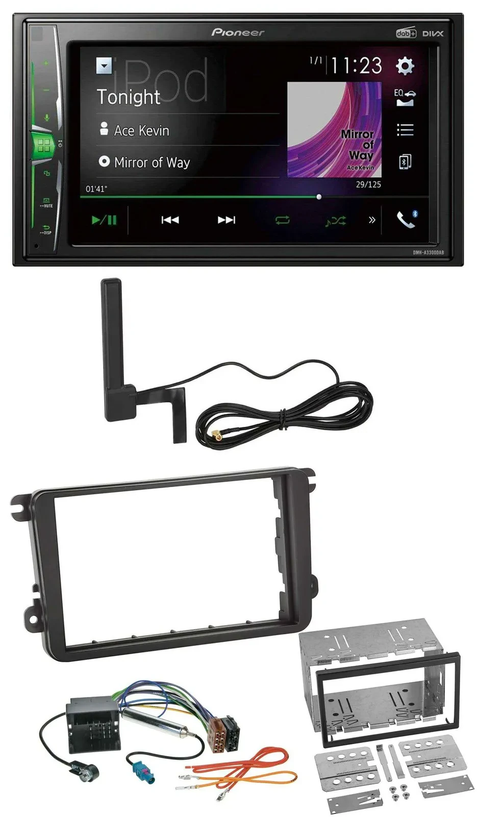 Автомагнитола Pioneer 2DIN Bluetooth MP3 DAB AUX для VW Amarok (с 2010) и Beetle (с 2011)