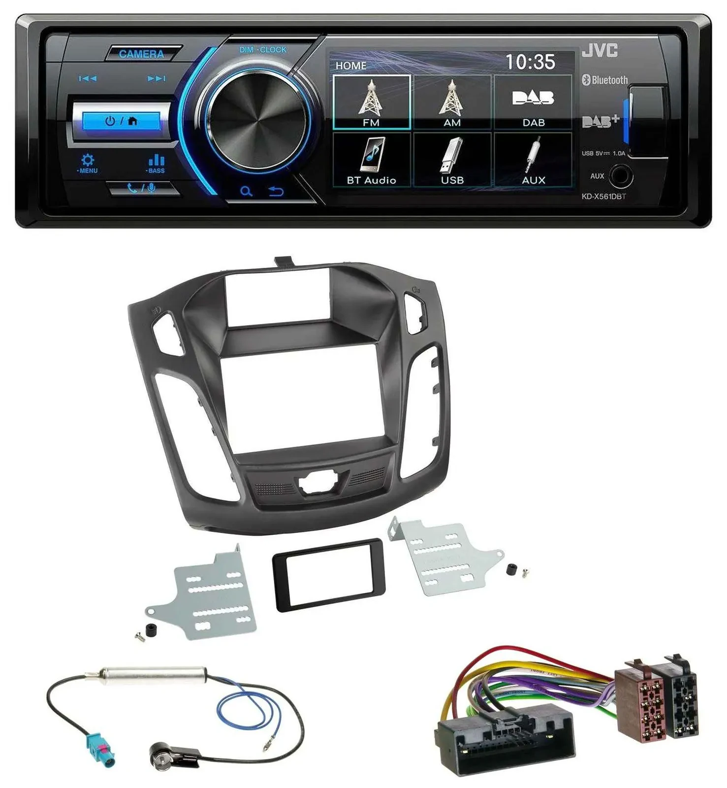 JVC Bluetooth MP3 USB DAB Autoradio für Ford Focus (DYB, 2011-2014)
