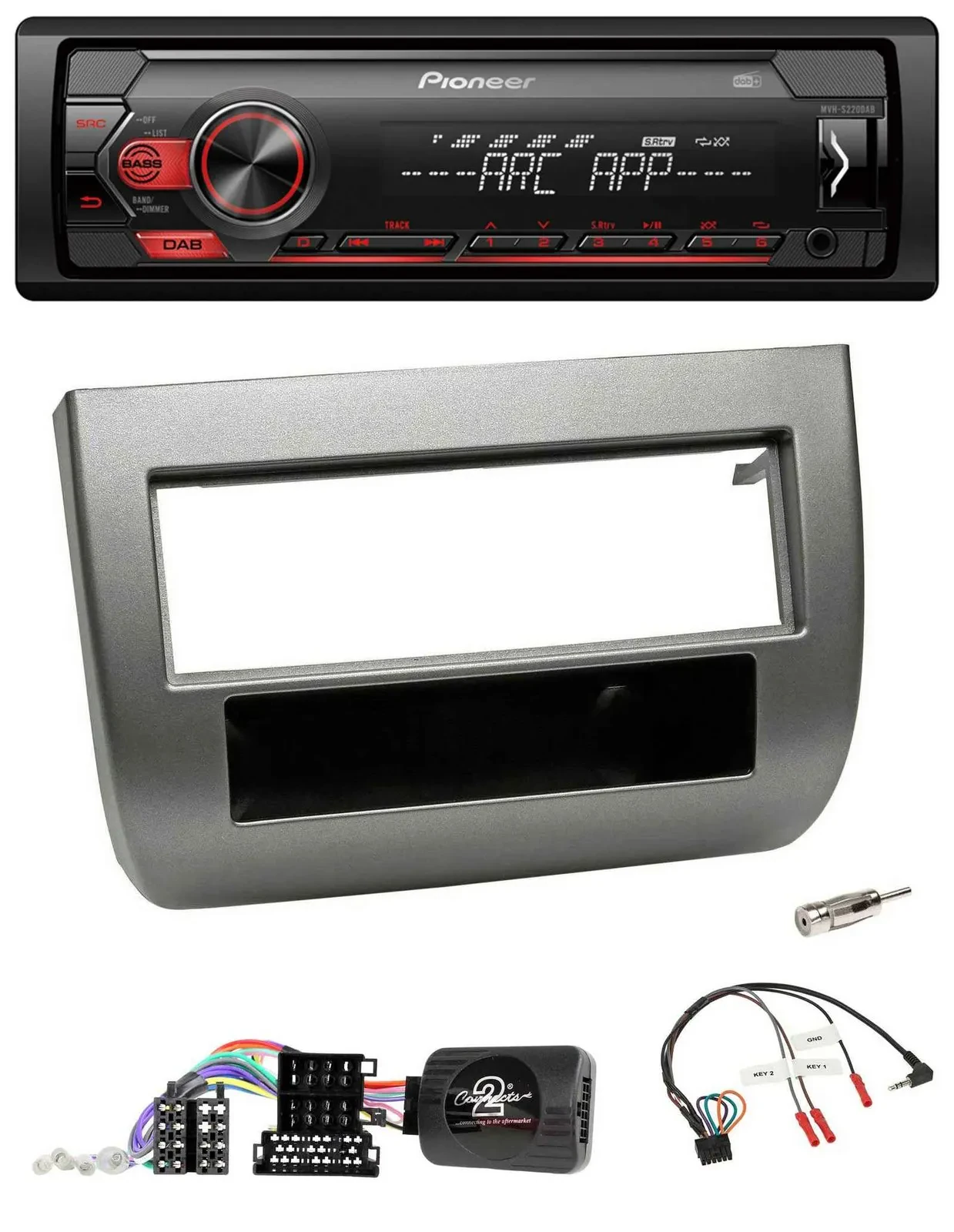 Автомагнитола для Lancia Y (843) 2005–2011 Pioneer 1 DIN, DAB, USB, MP3, антрацит