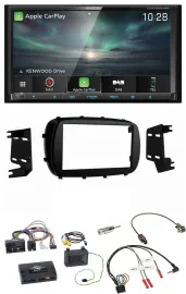 Kenwood Bluetooth USB 2DIN Lenkrad TMC DAB Navigation für Fiat 500X ab 2014