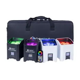 ColorKey CKU-6234 MobilePar Pro Hex 6 Par Battery Powered Lights 4-Pack w Cas...