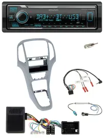 Kenwood Bluetooth Lenkrad DAB USB Autoradio für Opel Astra J 09-16 Platin silber