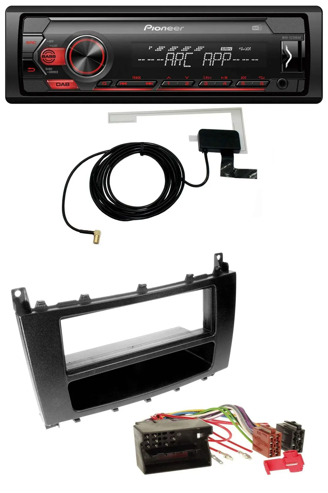 Pioneer 1DIN USB DAB MP3 AUX Autoradio für Mercedes CLK W209 C-Klasse W203