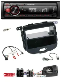 Автомагнитола Pioneer 1-DIN MP3, DAB, USB для Hyundai i10 (2009–2013), черная, резиновое покрытие
