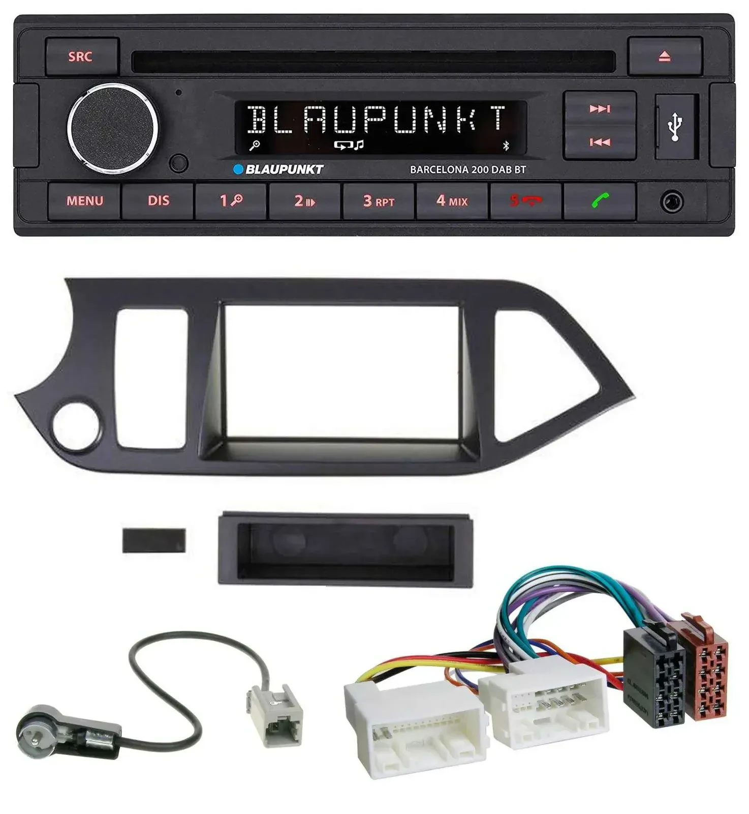 Blaupunkt USB DAB CD Bluetooth MP3 Autoradio für Kia Picanto ab 2011 Start-Stop