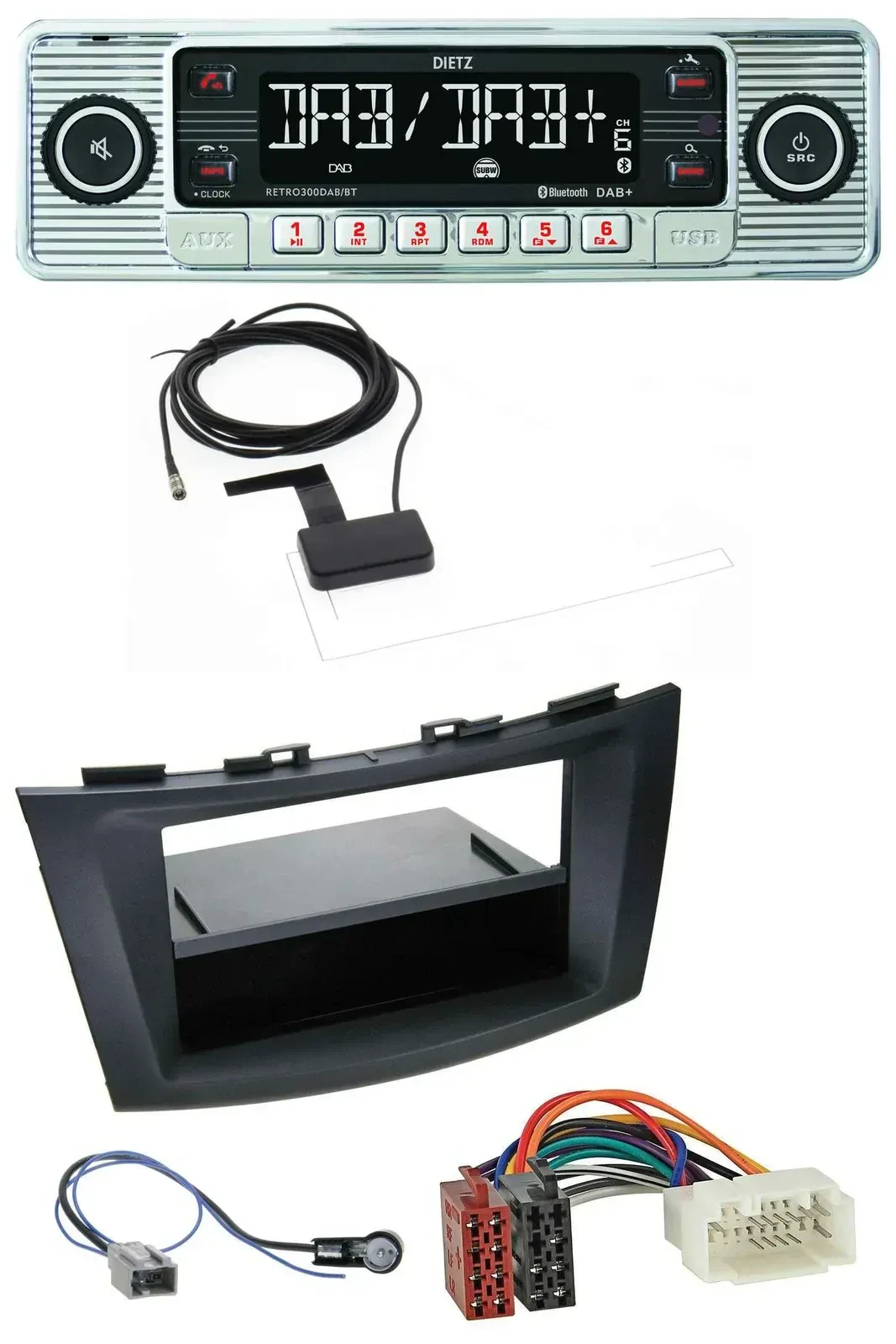 Dietz Bluetooth USB MP3 DAB Autoradio für Suzuki Swift (FZ/NZ, ab 2010)