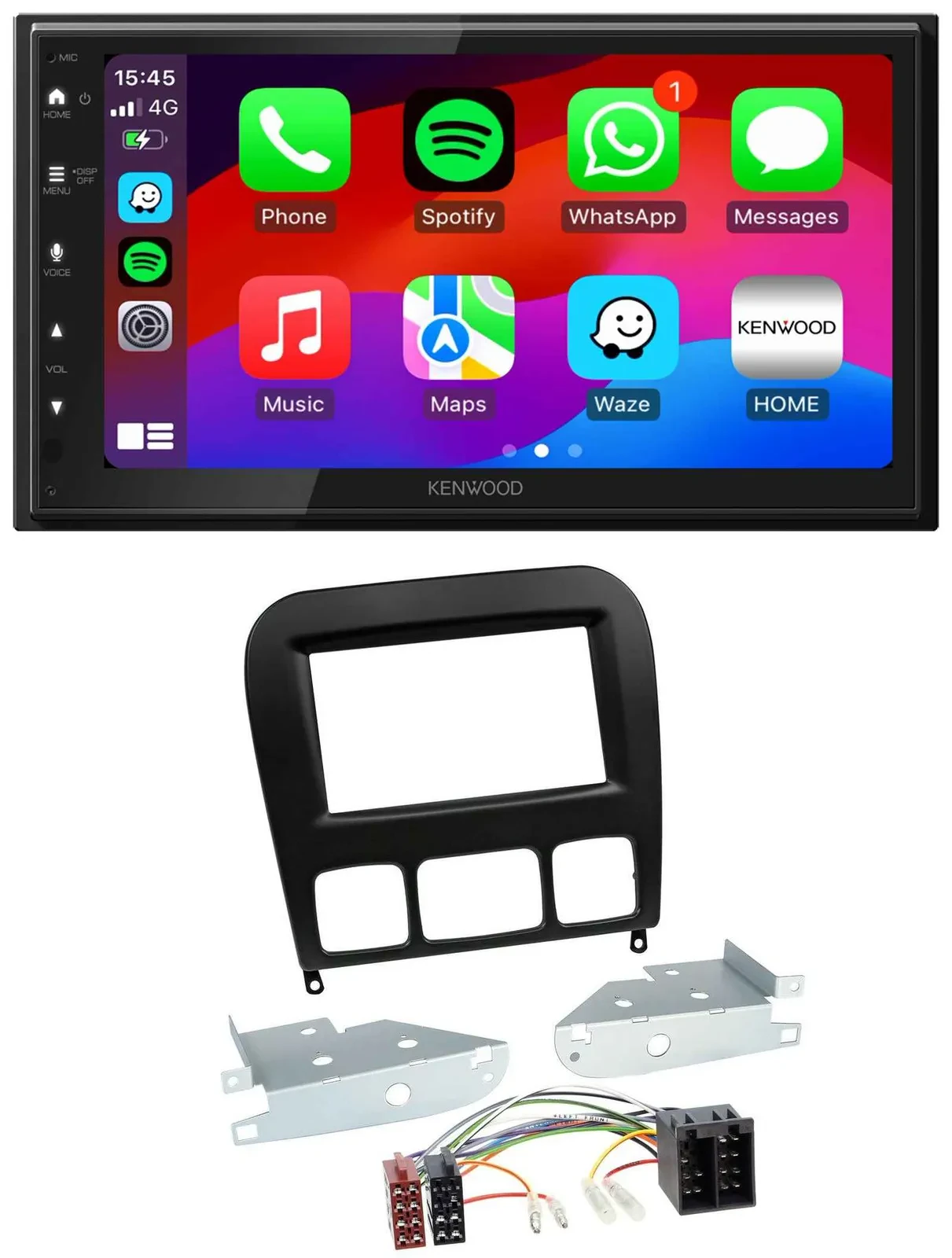 Автомагнитола для Mercedes S-Class 1998–2005 Kenwood 2 DIN, Bluetooth, USB, DAB, MP3, черная