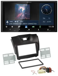 Kenwood Bluetooth 2DIN USB DAB MP3 Autoradio für Isuzu D-Max ab 2012 dunkelgrau