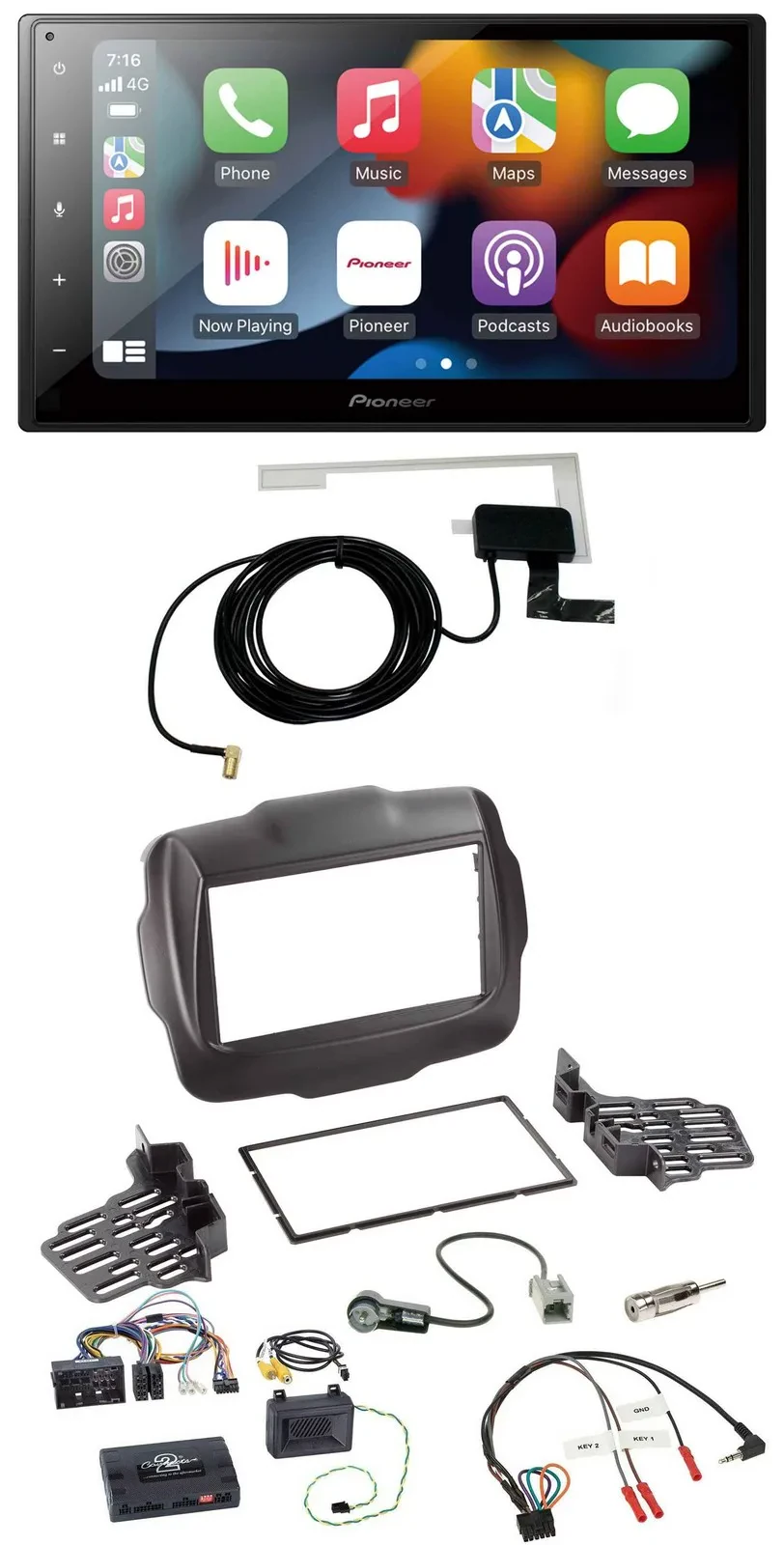 Автомагнитола для Jeep Renegade Pioneer 2DIN, USB, Bluetooth, DAB