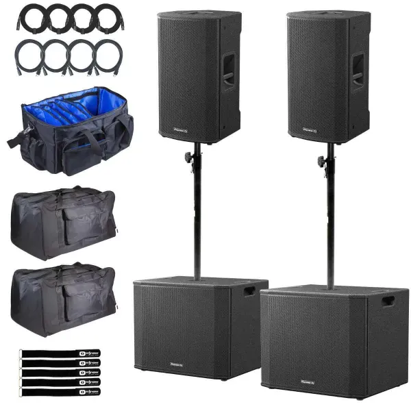 Pioneer DJ XPRS122 12" Active Powered Speakers w 18" Subwoofers Duo Pack