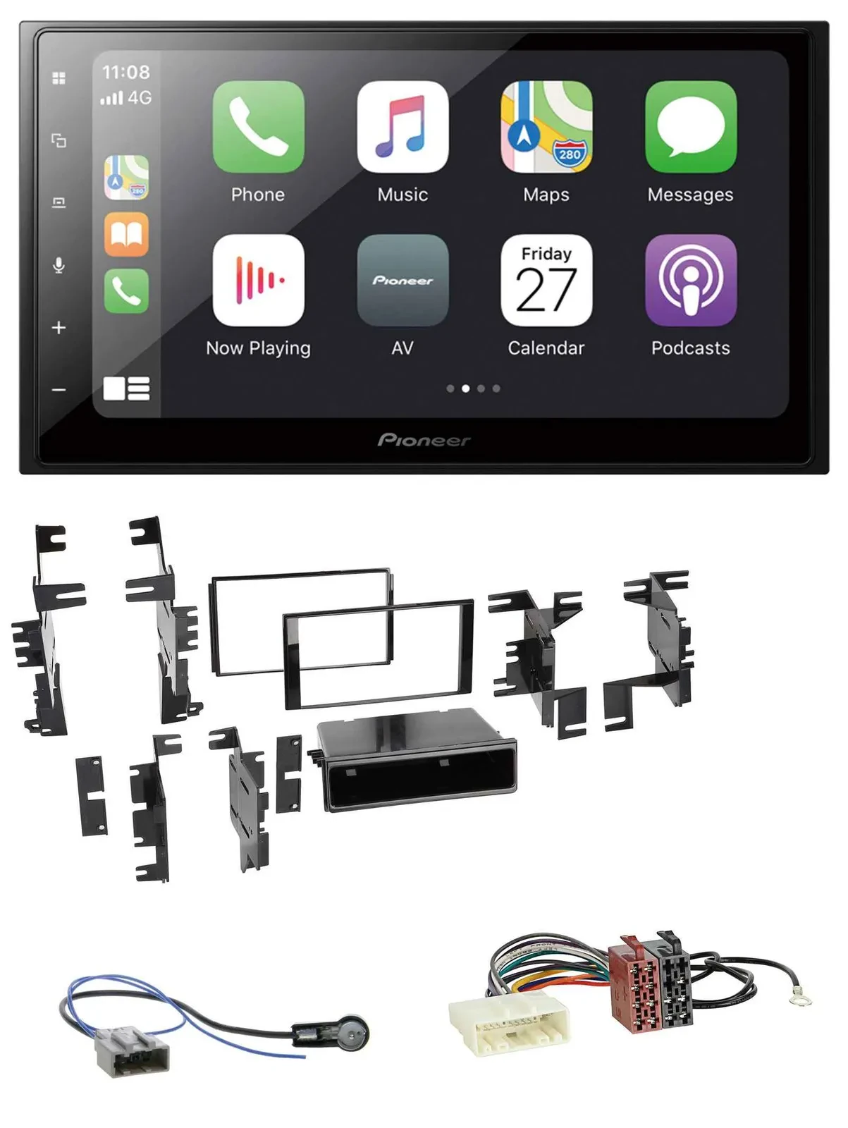 Pioneer MP3 Bluetooth DAB 2DIN USB Autoradio für Nissan Micra 13-17 schwarz glän