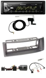 Автомагнитола для Renault Megane/Scenic 1996–2000 Pioneer Bluetooth DAB USB, поддержка кнопок на руле, антрацит