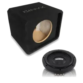 NVX NE121P Single 12" Slot Ported 3/4" MDF Sub Enclosure w/ Shallow Subwoofer