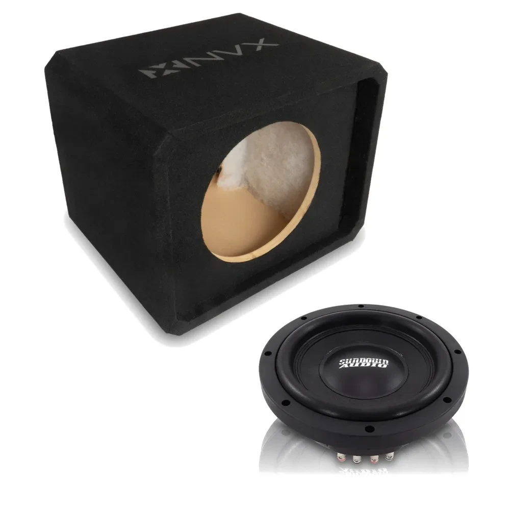 NVX NE121P Single 12" Slot Ported 3/4" MDF Sub Enclosure w/ Shallow Subwoofer